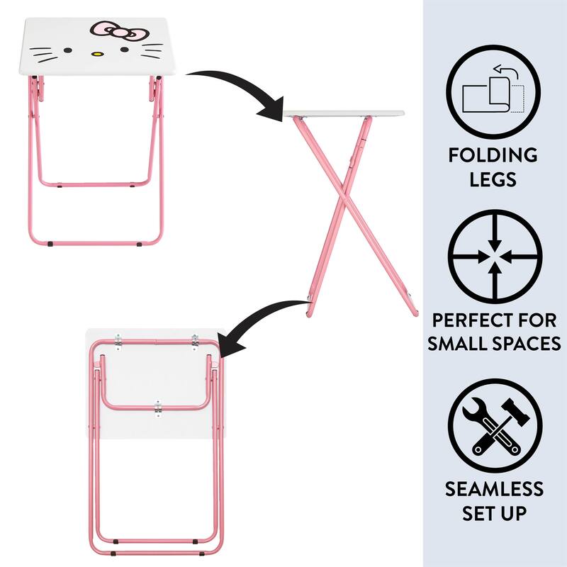 Sanrio Hello Kitty Folding Tray Table,Portable Snack Laptop Table