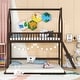 preview thumbnail 20 of 25, Twin Over Twin-Twin House Bunk Bed with Guardrail, Ladder
