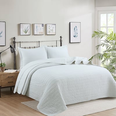MarCielo 3PCS 100% Cotton Oversized Bedspread Set Coverlet Quilt Set Stitching