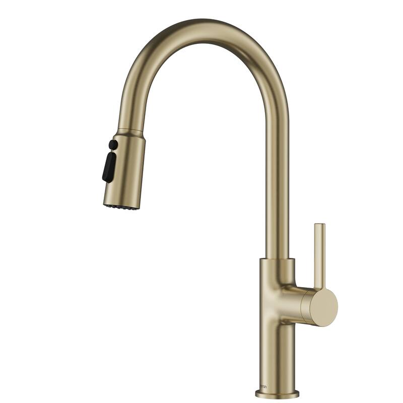 Karran Stalbridge Single Handle Pull-Down Sprayer Kitchen Faucet - Spot-Free Champagne Bronze