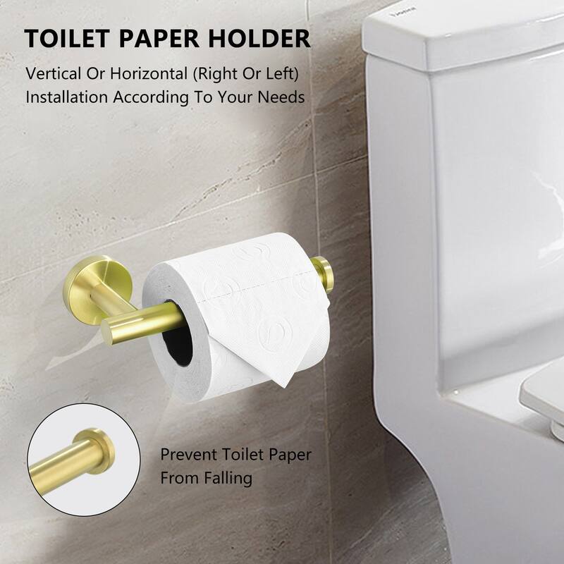 3-Piece Bathroom Hardware Set Bathroom Hardware Accessories Sets SUS304 Stainless Steel Bath Shower Set - N/A