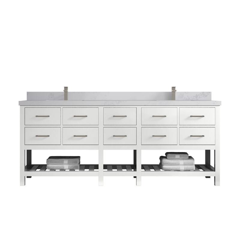 Willow Collections 84 in. W x 22 in. D Parker Double Sink Bathroom vanity with Regular Countertop