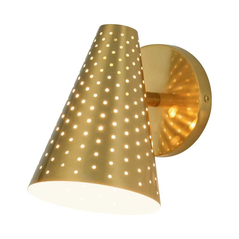 Contemporary Gleaming Single Iron Cone Vanity Bathroom Wall Lamp