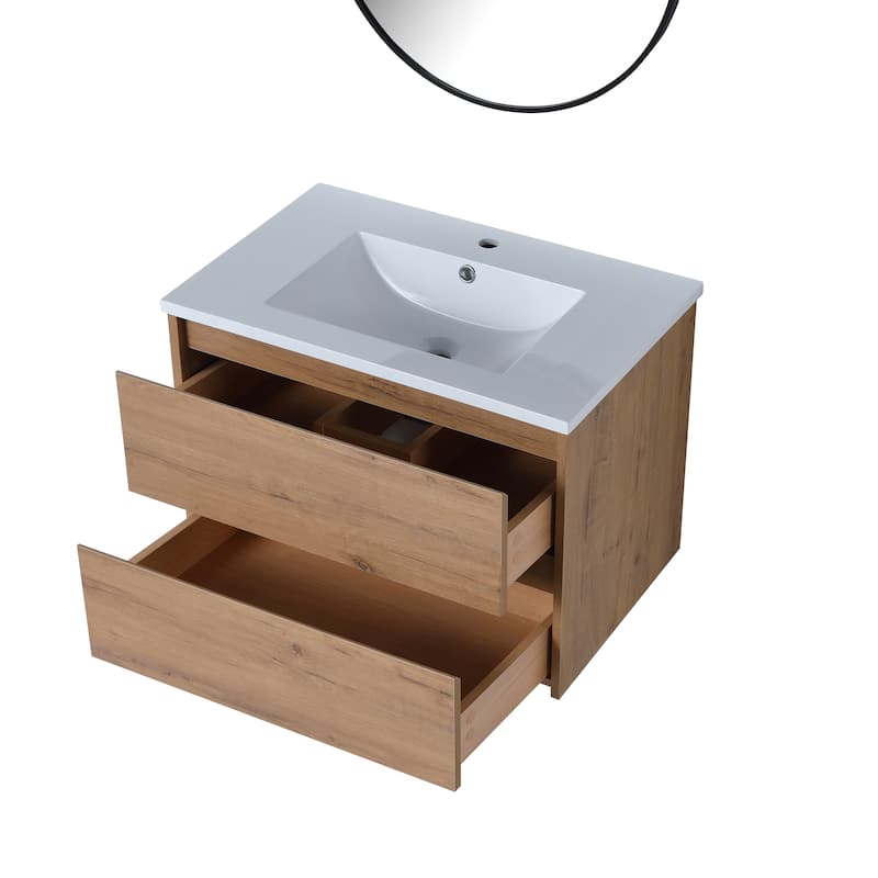 Bathroom Vanity With Sink In 24/28/30/60 Inch, Floating Bathroom Vanity With Soft Close Drawer