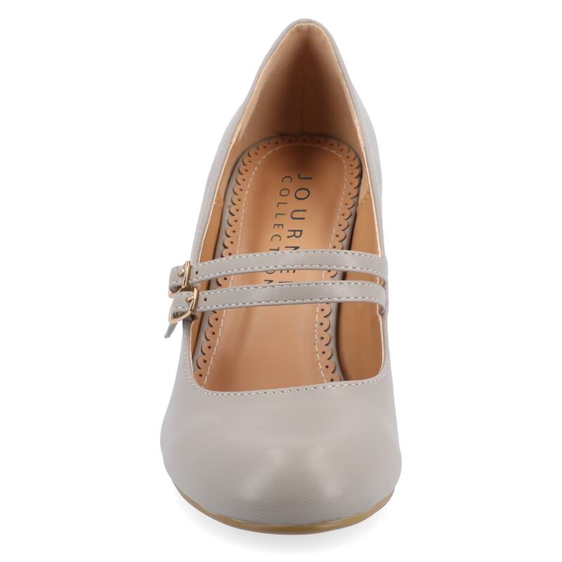 Journee Women's Windy Medium and Wide Width Pumps - Wide - Grey - 6