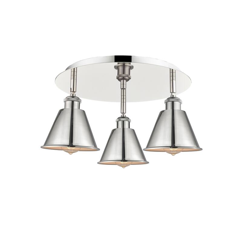 Innovations Lighting Ballston - 3 Light 18" Flush Mount - Polished Nickel