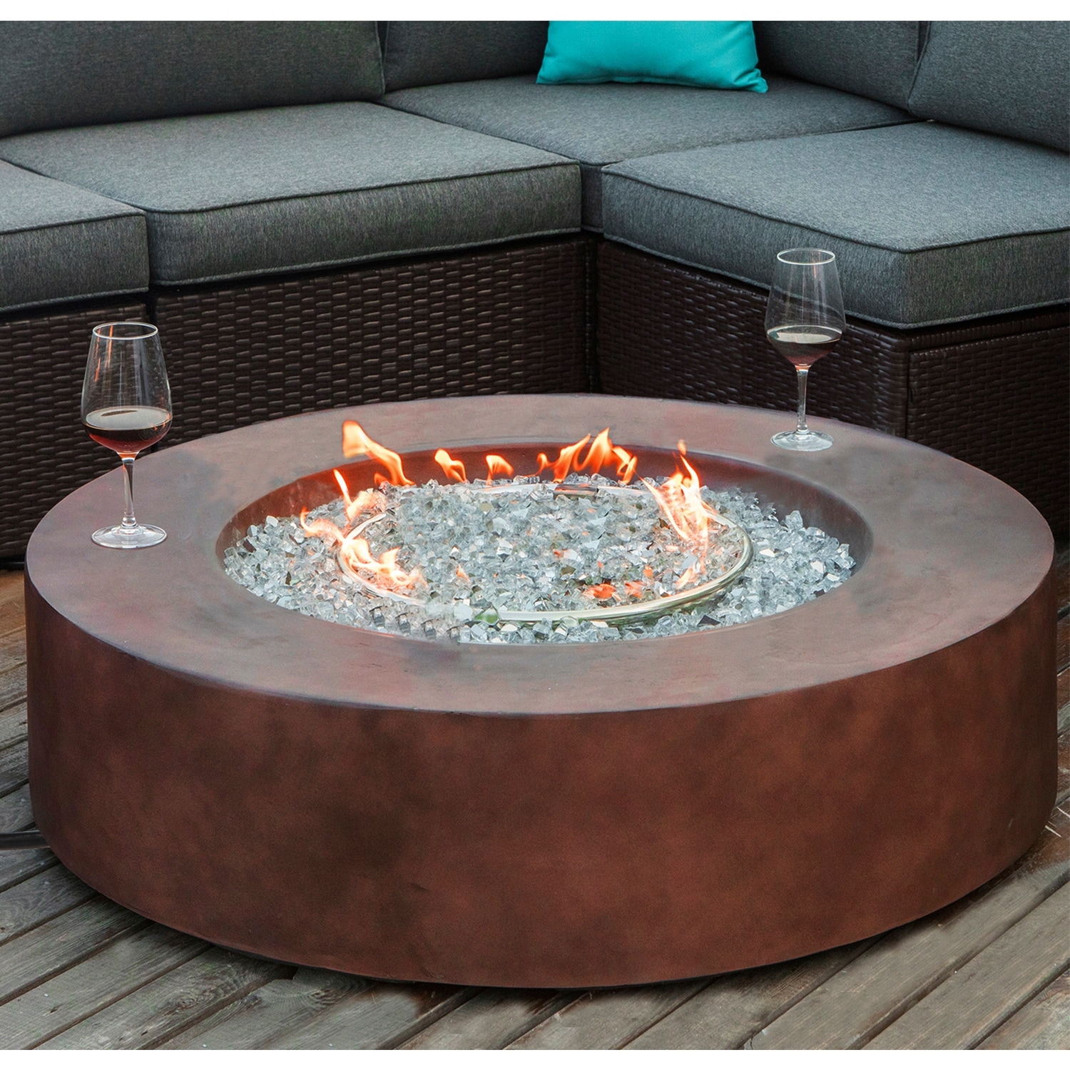 Cosiest Outdoor Propane Fire Pit Tank Outside Brown