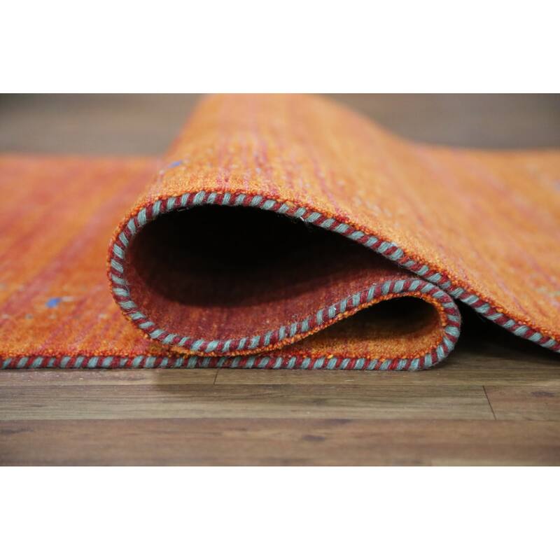 Gabbeh Indian Area Rug Hand-Knotted Tribal Oriental Wool Carpet - 4'10" x 7'7"