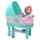 preview thumbnail 4 of 3, New Adventures Little Darlings: 12" Bassinet Baby Doll Set - Teal, Pink, Stars