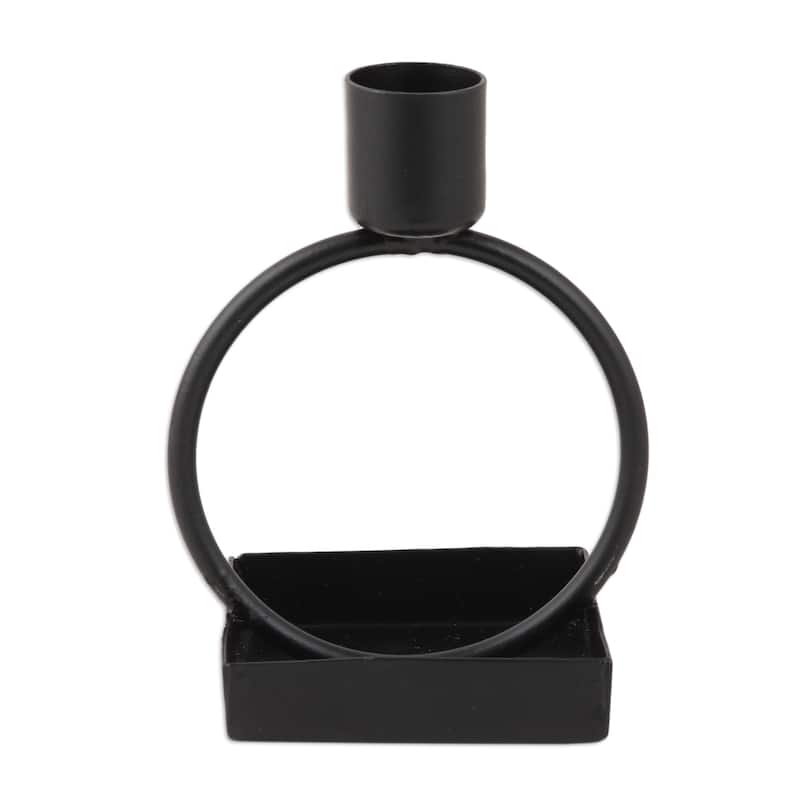 Novica Handmade Modern Glow Iron Candle Holder