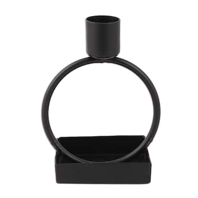 Novica Handmade Modern Glow Iron Candle Holder