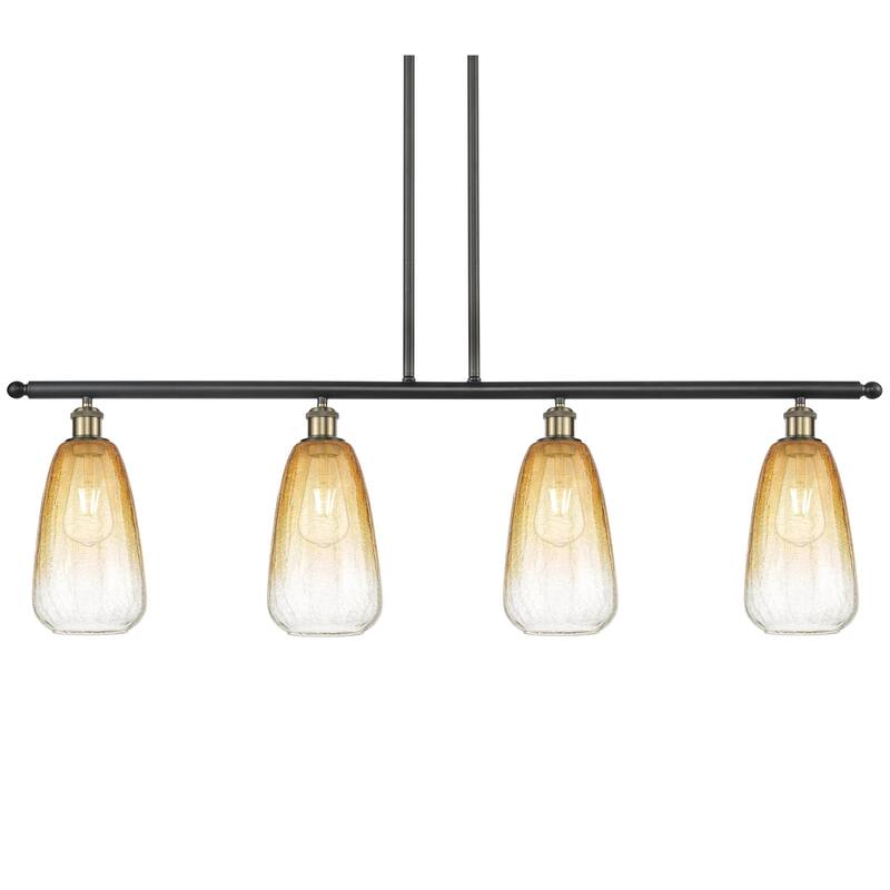 Innovations Lighting 516-4I-14-48 Brookhaven Almond Linear Brookhaven - Black Antique Brass / Amber