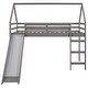 preview thumbnail 8 of 27, Modern Twin Size Wood Loft House Kids Bed with Slide,Guardrails