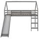 preview thumbnail 33 of 36, Wood Twin Size Loft Bed with Slide, Roof and Ladder, with Slide