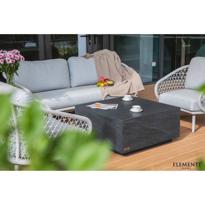 Elementi Home Colorado 34" Square Concrete Coffee Table - 33.9 X 33.9 X 16