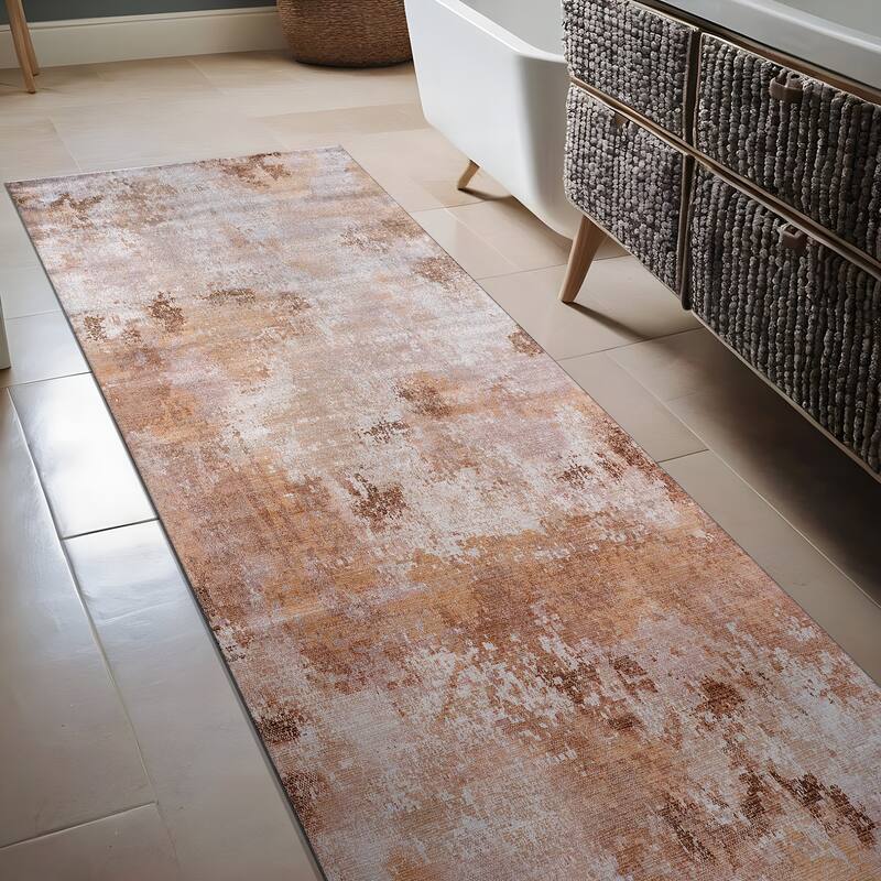 Beverly Rug Queen Abstract Non-Slip Rubber Back Washable Indoor Area Rug