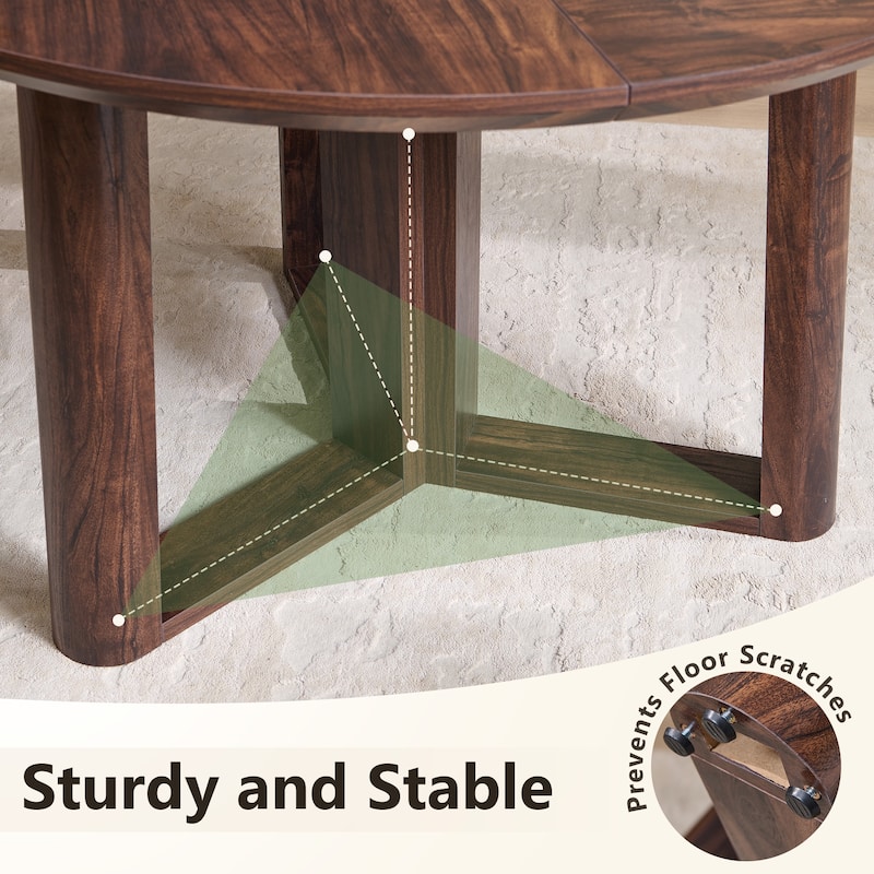 Modern Dining Table for 4-6, Round Dining Room Table for Kitchen