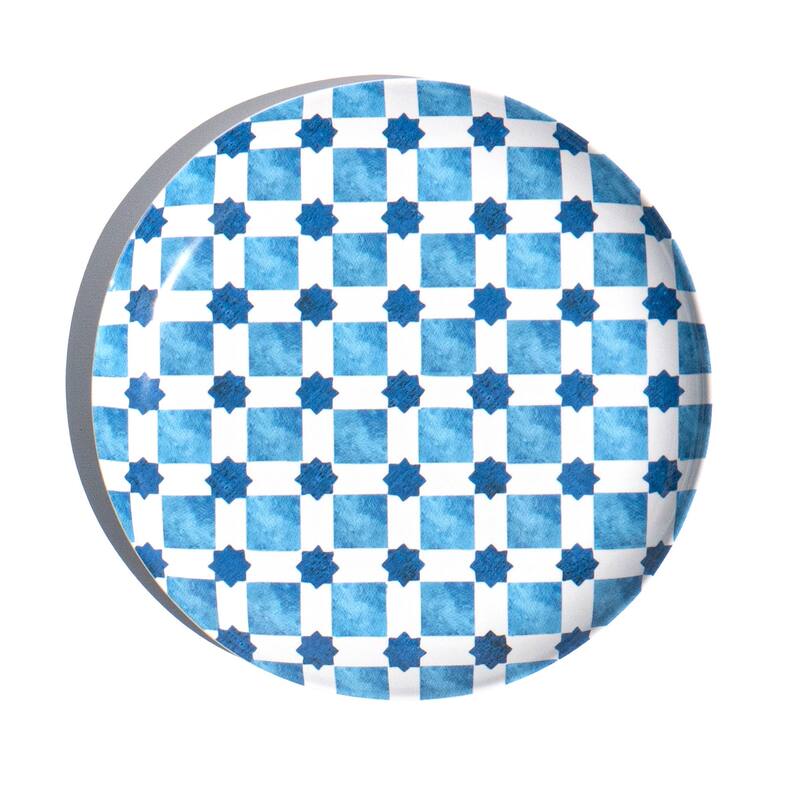 Abode Homewares Palazzo Geo Tile Melamine Salad Plate - Multicolor - 8.5" - Set of 6