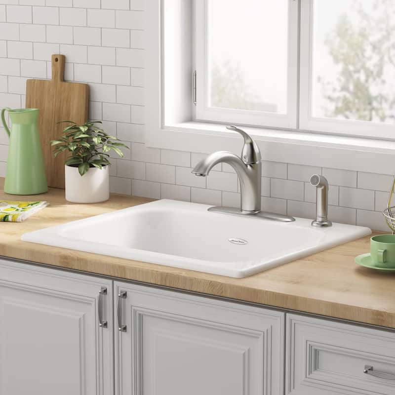 American Standard Quince 25" Drop In Single Basin Cast Iron Kitchen
