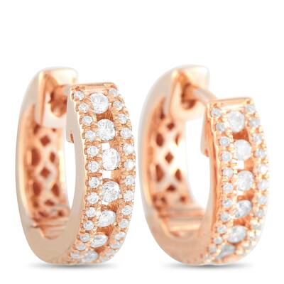 Rose Gold 0.35ct Diamond Hoop Earrings AER5938-R