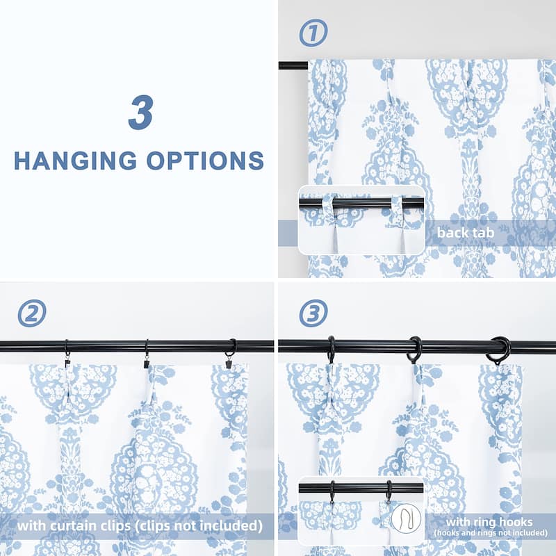 DriftAway Samantha Pinch Pleat Thermal Room Darkening Back Tab Window Curtains