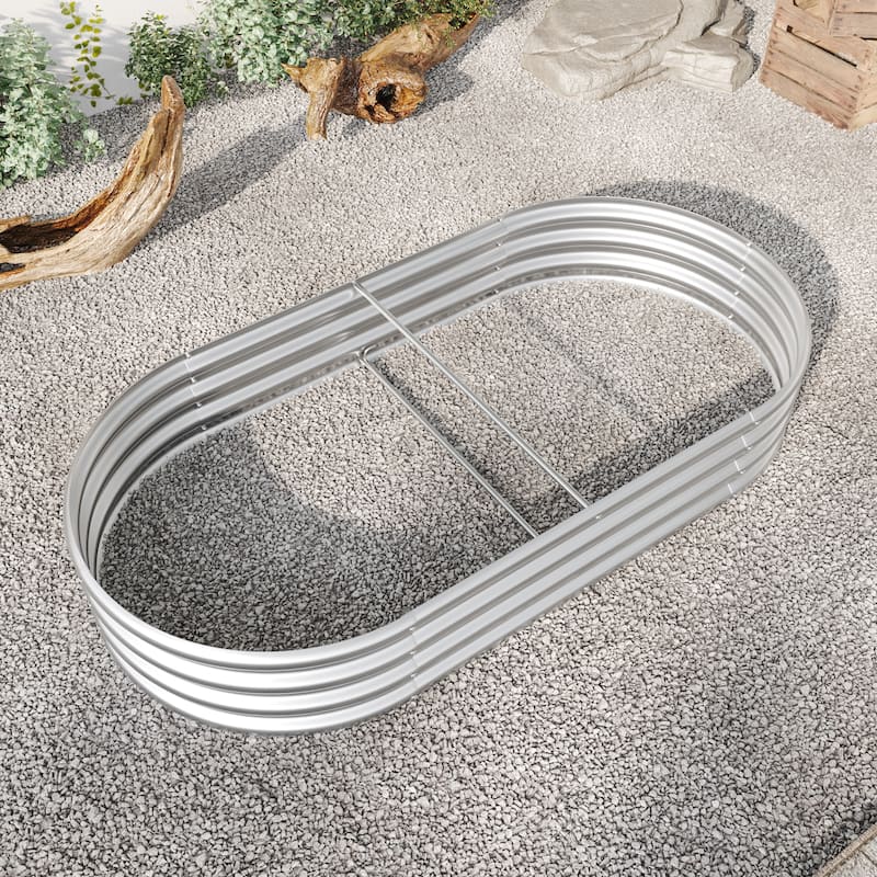 2Pcs 4x2x1ft Raised Garden Bed Kit, Galvanized Planter Raised Garden Beds for Outdoor for Vegetables,Flowers &Herbs, Heavy Duty