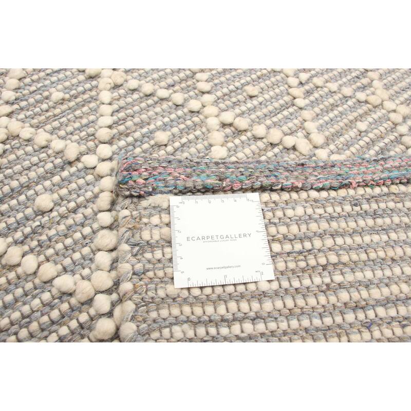ECARPETGALLERY Braid weave Sienna Grey Wool Rug - 5'1 x 8'0
