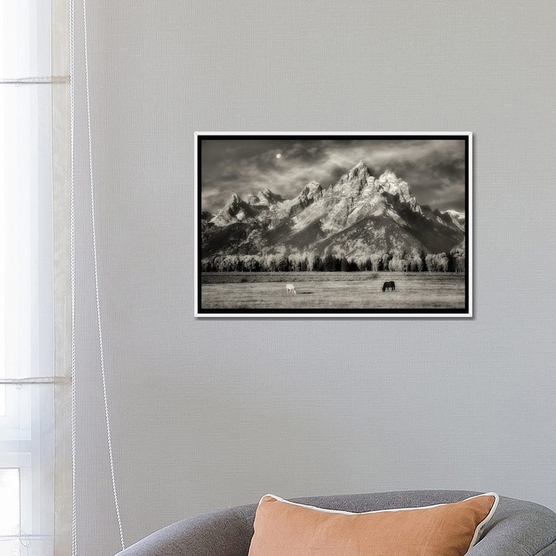 iCanvas "Teton Horses In Pasture" by Dennis Frates Framed