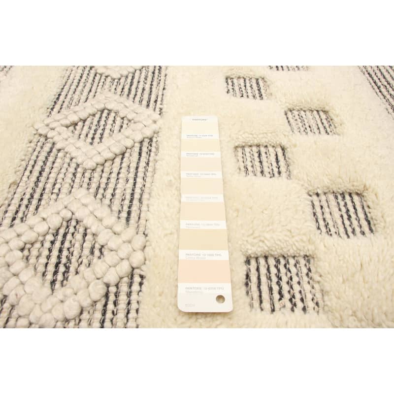 ECARPETGALLERY Braid weave Sienna Cream Wool Rug - 5'0 x 7'6