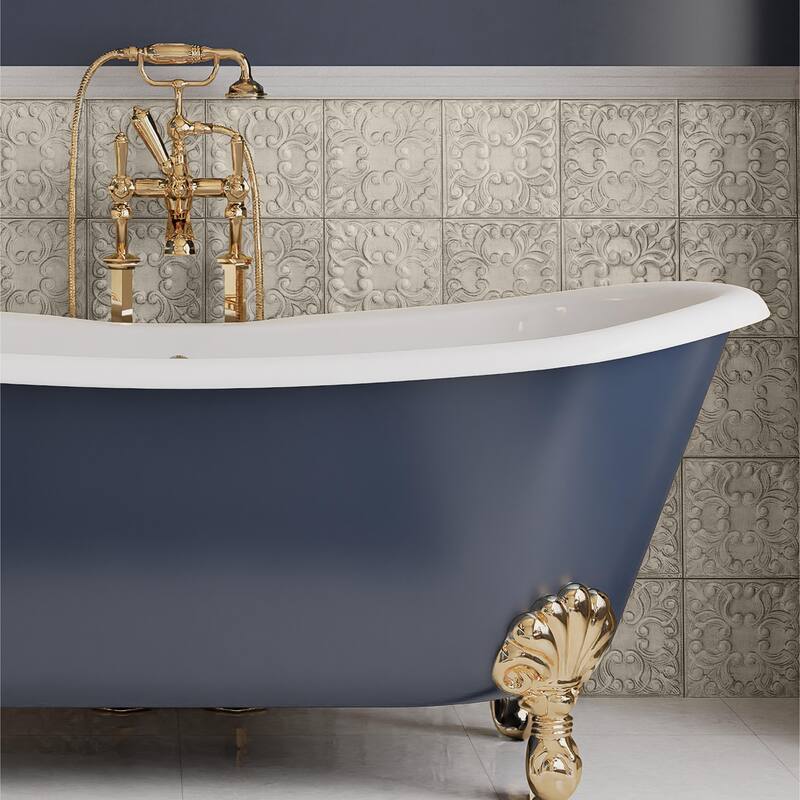 Merola Tile Victorian Tin Zinc 17-3/8" x 17-3/8" Porcelain Wall Tile