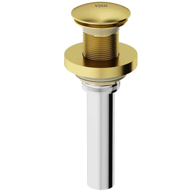 VIGO 1.75" W Vessel Bathroom Sink Pop-up Drain and Mounting Ring - Matte Brushed Gold