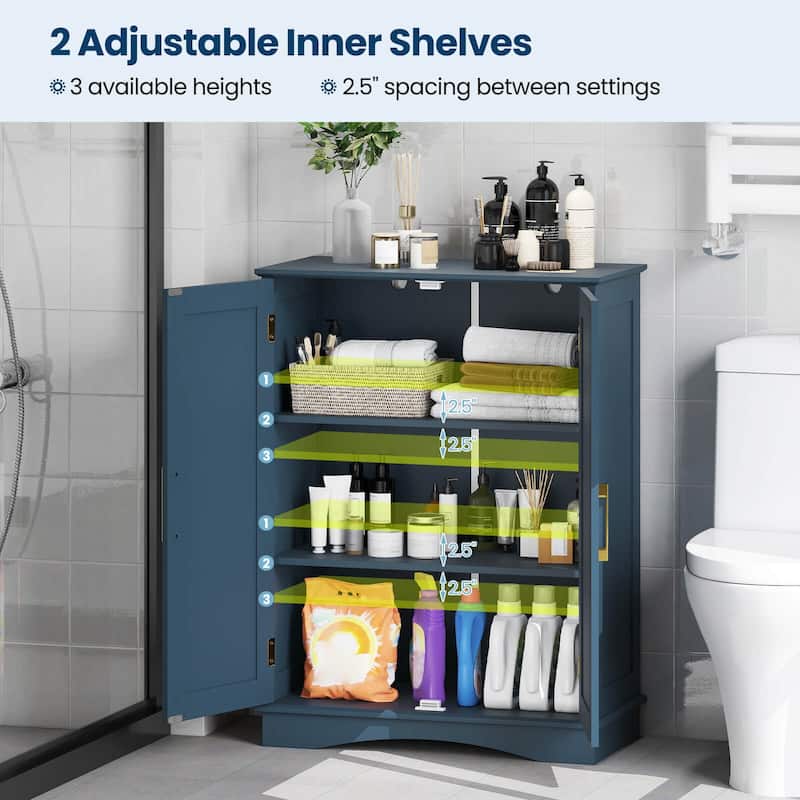 Costway Floor Storage Cabinet Modern Storage Organizer with Adjustable - See Details