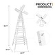 preview thumbnail 13 of 11, 6FT Wood Windmill Backyard Garden Decoration Weathervane