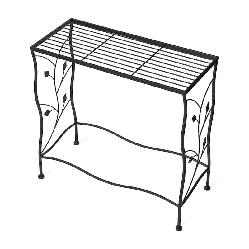 Glitzhome Set of 3 Large-capacity Multifunctional Metal Planter Stands Nesting Side Tables Bakers Racks