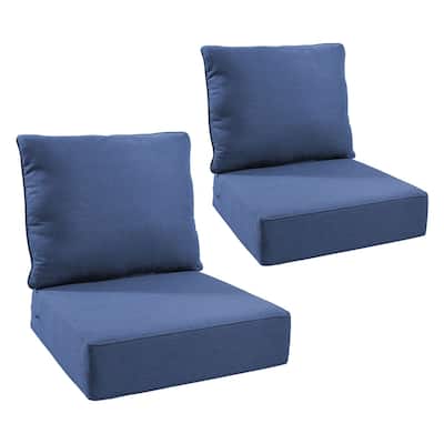 Pocassy 24x24x6 Inch Thick Cushions Pillows Indoor Outdoor Deep Seat Water & Fade Resistant - 2 Set