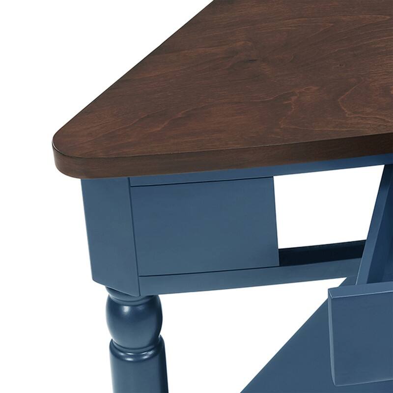 Wood Triangle Corner Side Table for Small Spaces Living Room