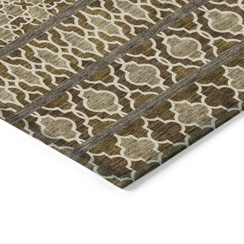 HomeRoots Quatrefoil Transitional Rectangle Outdoor Rug
