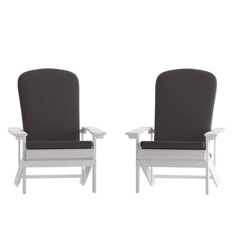 Indoor/Outdoor Adirondack Chairs with Cushions - Set of 2