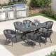 preview thumbnail 15 of 15, PURPLE LEAF Outdoor Dining Set with Patio Aluminium Dining Table and Wicker Rattan Chairs 6person