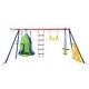 preview thumbnail 2 of 7, 6 in 1 Steel Outdoor Backyard Children Swing Set with Hanging Ring - 6-in-1