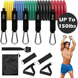 11pcs/Set 150lbs Pull Rope Exercise Resistance Bands for Home Gym