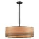 preview thumbnail 6 of 10, Breaux 4-Light Wood Veneer Drum Chandelier with Black Canopy - 22 in. W