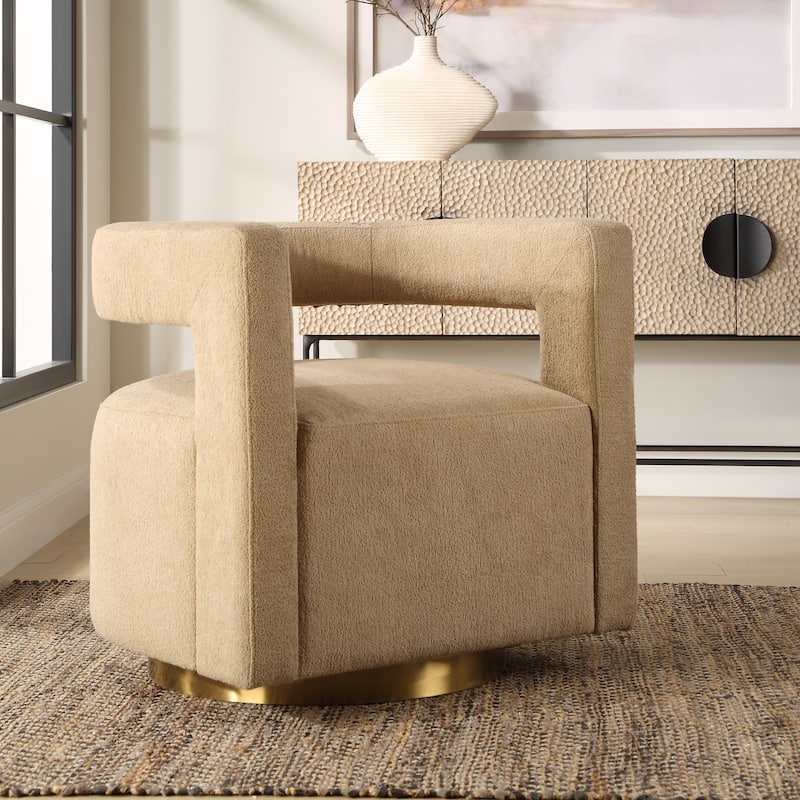 Uttermost 23850 Grounded 28" Wide Metal Framed Polyester Swivel Accent
