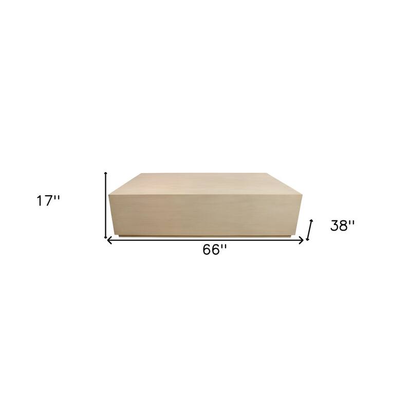 HomeRoots 66" Natural Solid Wood Distressed Coffee Table - 66' X '17' X '38