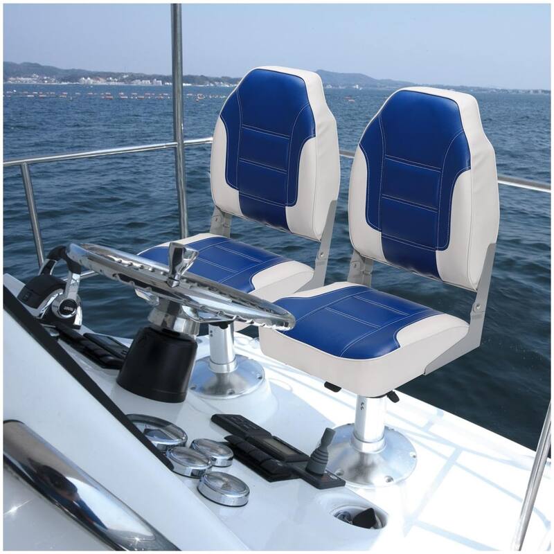 2 Pack Boat Seats High Back - Blue/White