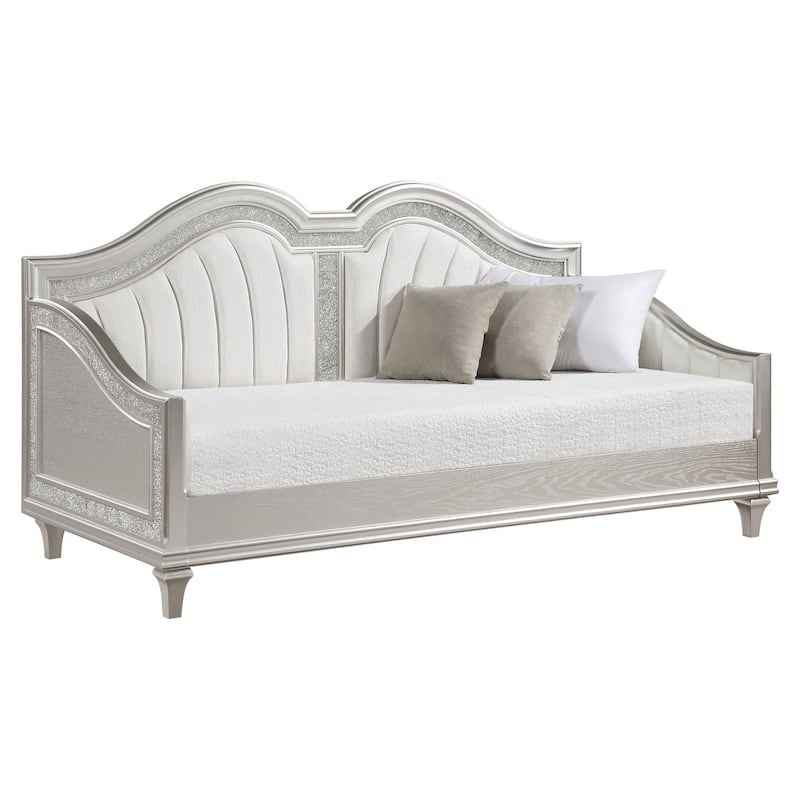 Aurelia Sliver Oak and Ivory Upholstered Twin Daybed