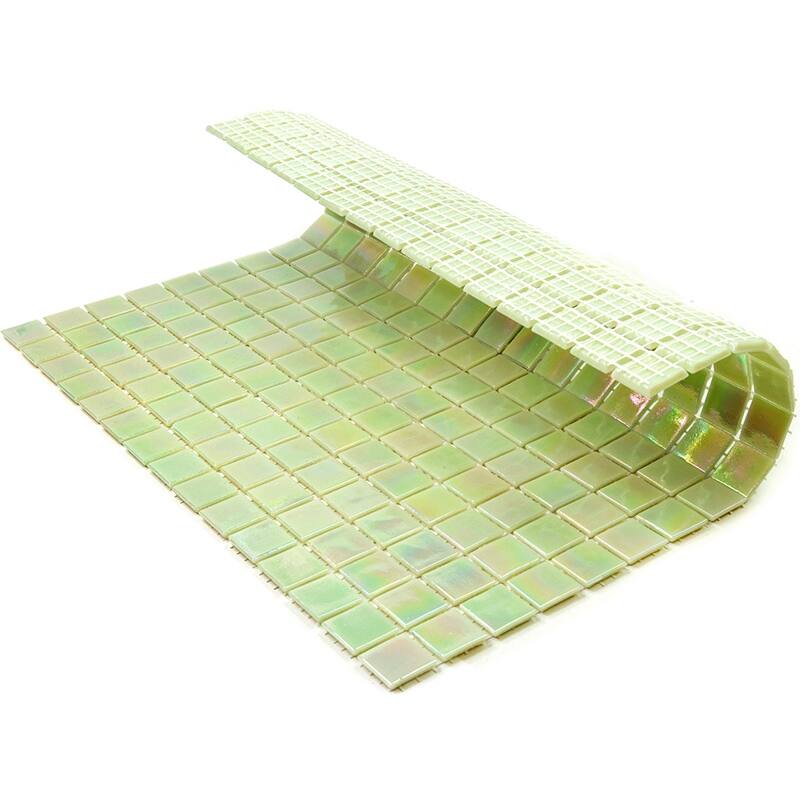 Apollo tile 12" x 12" Nacreous Glossy Lime Green Glass Tile (20 sq ft/case) - 20 Pack