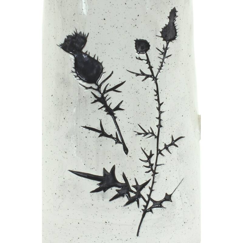 Rustic Thistle Etched Pitcher Vase - 10" - Set of 2