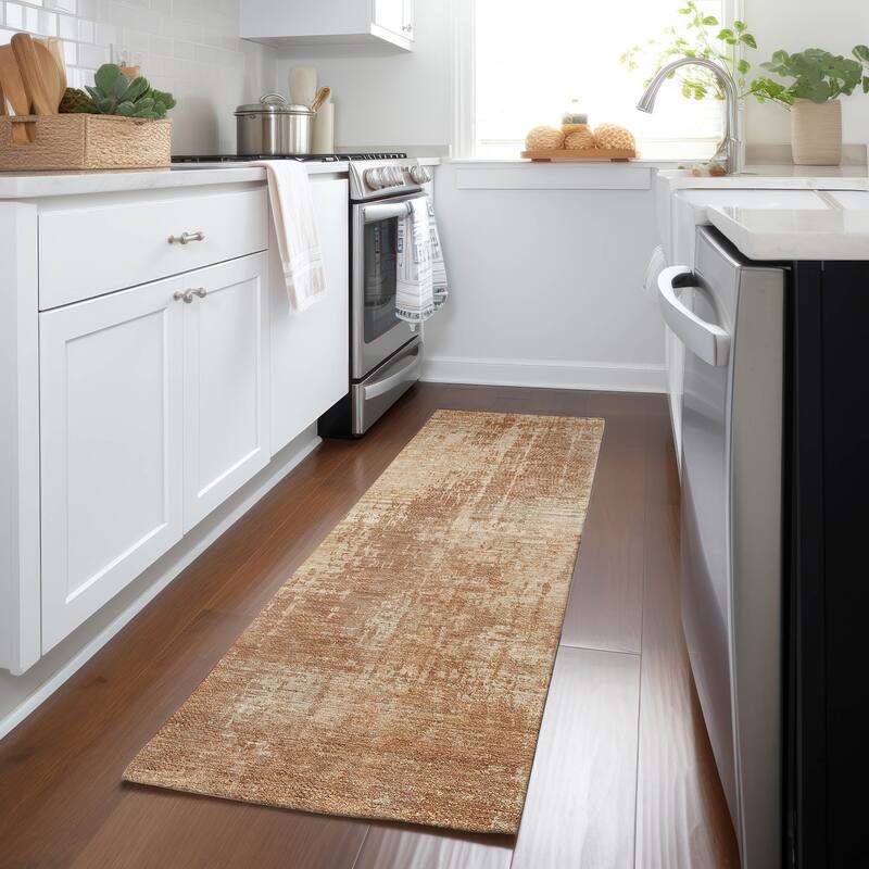 Machine Washable Indoor/ Outdoor Chantille Abstract Ombre Rug