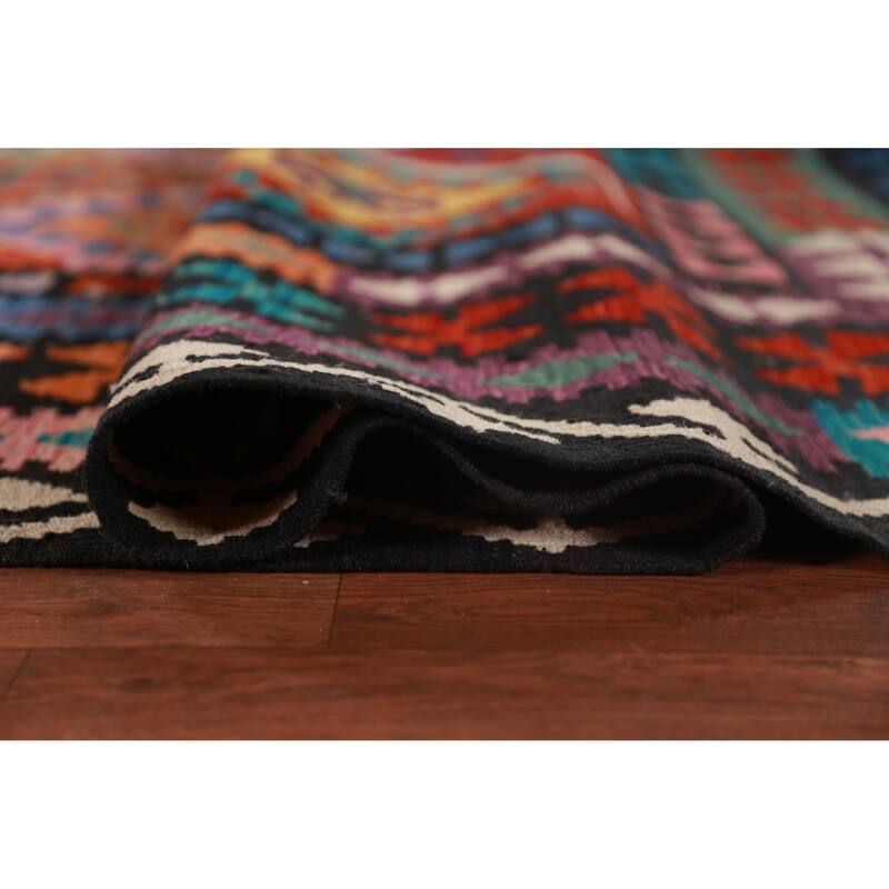 Kilim Oriental Area Rug Hand-Woven Tribal Reversible Wool Carpet - 10'0"x 12'8"